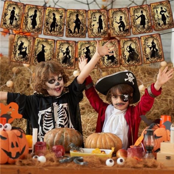 Halloween Decorations Vintage Halloween Banner Gothic Skull Halloween Garland - Picture 4 of 6